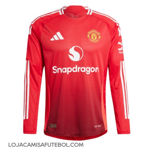 Camisa de Futebol Manchester United Equipamento Principal 2024-25 Manga Comprida